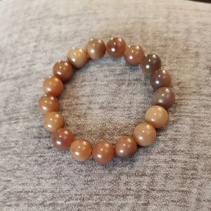 Brown Beaded Stretch Bracelet